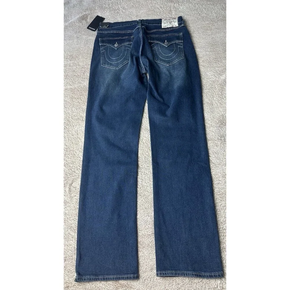 True Religion Ricky SN Flap Straight Jeans Men’s 33 Blue NWT $159